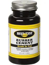 Best-Test Rubber Cement Brush-In-Cap 4oz