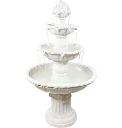 Sunnydaze 4-Tier Electric Outdoor Water Fountain with Fruit Top