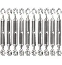 10 Pack Fviexe m6 Turnbuckles Hook And Eye Stainless Steel Cable Wire