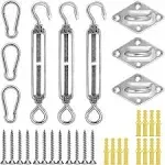 33 Pcs Sun Shade Hardware Kit for Rectangle Triangle Shade Sail - Retractable 4.