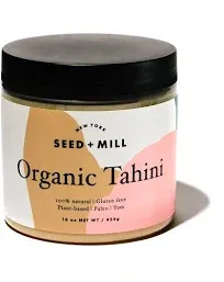 Seed + Mill - Organic Tahini Sauce - Vegan, Kosher, Non-GMO, Keto, Paleo, Whole30, Gluten Free - Silky Smooth Texture - Great in Hummus, Dips, Dressings, on Falafel, and in Halvah - 16oz