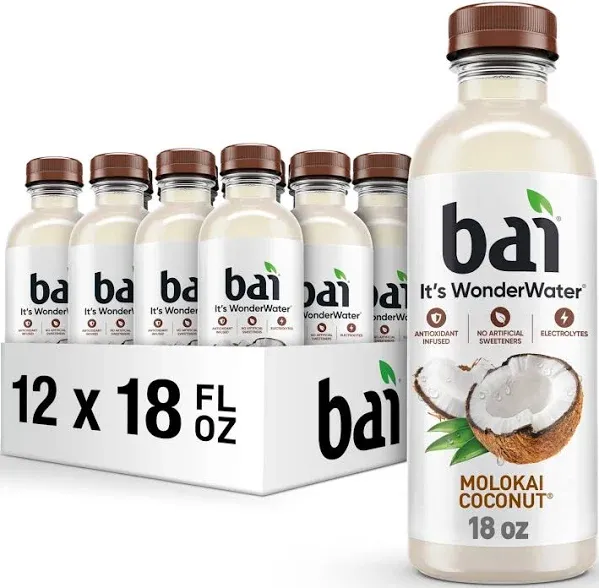 Bai Molokai Coconut - 6 pack, 18 fl oz bottles