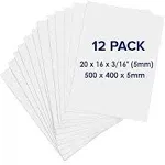 Foam Board 12 x 16 x 3/16&#034; - Premium 12 Pack - White Poster Board, Acid Free,...