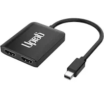 UPTab Mini DisplayPort to Dual HDMI 4K@60Hz Adapter Multi-Stream Transport (MST) Hub, DP to 2X HDMI 2.0