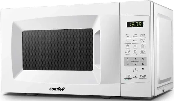 COMFEE' EM720CPL-PM Countertop Microwave Oven with Sound On/Off, ECO Mode and Easy One-Touch Buttons