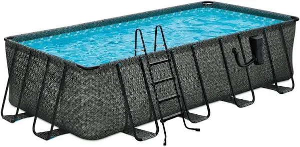 Funsicle 16&#039;x8&#039;x42&#034; Oasis Rectangle Above Ground Swimming Pool, Gray (Used)