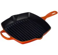 Le Creuset Signature 10.25" Cast Iron Square Skillet Grill - Cerise