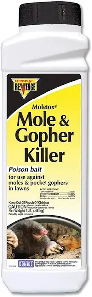 REVENGE Moletox Mole &amp; Gopher Killer Poison Bait Granules, 1 Lb. Ready-To-Use