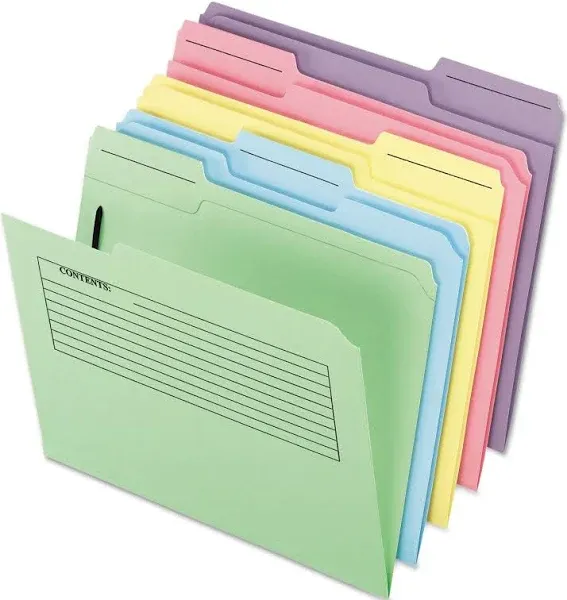 Pendaflex 45270 Printed Notes Folders with Fastener, 1/3 Cut Top Tab, Letter, As