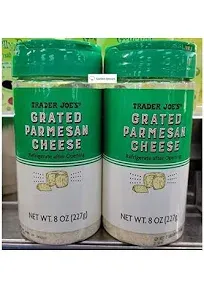 Trader Joe’s Grated Parmesan Cheese 8oz 227g (Two Bottles)