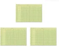 NATIONAL Analysis Pad, 13 Columns, Green Paper, 11 x 16.375&#034;, 50 Sheets (45613)