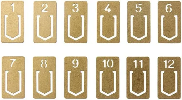 "Traveler's Company BRASS Number Clips"