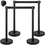 VEVOR Crowd Control Stanchion Stanchion Set 8 Pieces with 6.6 Ft/2 M Black Belt