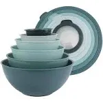 Cook with Color Mixing Bowls with TPR Lids - 12 Piece Plastic Nesting Bowls Set Includes 6 Prep Bowls and 6 Lids