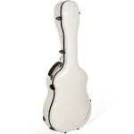 Crossrock Fiberglass Case with TSA Lock for 40"/41" Dreadnought Acoustic Guitar-Milky White(CRF2021DMW)