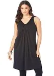 Roaman's Women's Plus Size Swing Ultimate Tunic Tank - M, Black