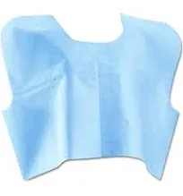 Medline Disposable Patient Exam Capes, 3-Ply, Tissue/Poly/Tissue, 30w x 21l, Blue (Case of 100)