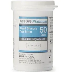 100 Count Assure Platinum Glucose Blood Test Strip2 Boxes: 50+50 Arkray Exp:7/23