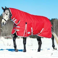 WeatherBeeta ComFiTec Classic Combo Neck Heavy Horse Blanket, Red/Silver/Navy, 78"