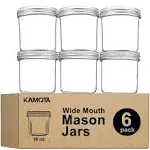 KAMOTA Wide Mouth Mason Jars 10 oz, 10oz Mason Jars Canning Jars Jelly Jars With