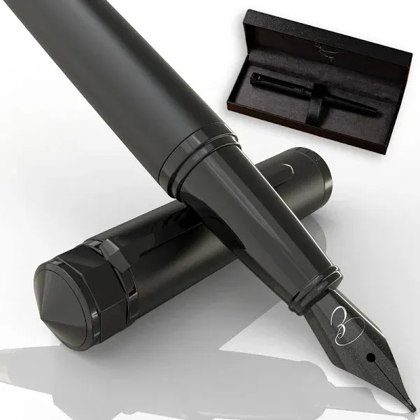 Ellington Pens Luxury Fountain Pen Set for Writing - Smooth The Stealth Medium