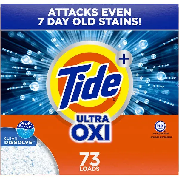 Tide Plus Ultra Oxi Powder Laundry Detergent, 35 Loads, 63 Oz Deep Cleansing