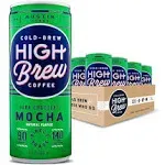 High Brew Coffee Cold Brew Coffee + Protein, Dark Chocolate Mocha, 8 oz Can, 12/Pack