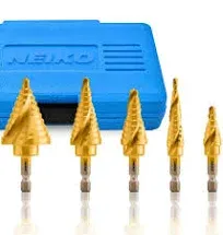 Quick Change Spiral Grooved Step Drill Bit Set, 5 Piece SAE 10173A