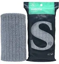 SUTERA - Exfoliating Shower Towel, Premium Japanese Scrub Wash Cloth, Deep Cleanse for Body Face, Microabrasion Duo Fibers Durable Quick Drying, Asian Spa Skin Care Bath Washclose, Extra Long Design