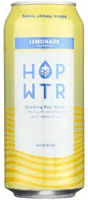 HOP WTR - Sparkling Hop Water - Lemonade (12 Pack) - NA Beer, No Calories or Sugar, Low Carb, With Adaptogens and Nootropics for Added Benefits (16 oz Cans)