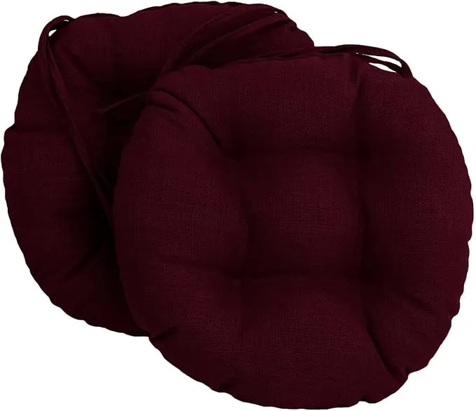 Blazing Needles 16 in. Spun Polyester Solid Outdoor Round Tufted Chair Cushions