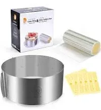 Cake Mold and Acetate Sheets for Baking, 6 to12 Inches Adjustable Stainless S...