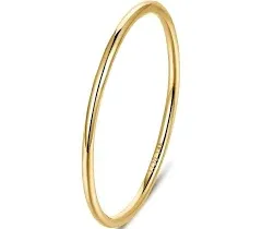 NOKMIT 1mm 14K Gold Filled Rings for Women Girls Thin Gold Ring Dainty Cute Stacking Stackable Thumb Pinky Band Non Tarnish Comfort Fit Size 4 to 11