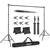 EMART Backdrop Stand 10x10ft(WxH) Photo Studio Adjustable Background Stand Support Kit