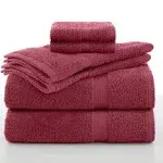 Utica Essentials 6-Piece Towel Set - Soft Red