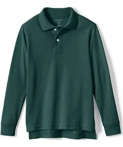 Lands' End School Uniform Kids Long Sleeve Mesh Polo Shirt