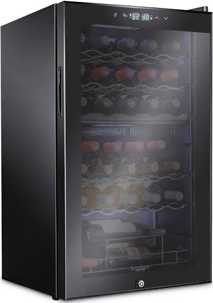 Ivation 33 Bottle Dual Zone Freestanding Wine Cooler