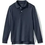 Lands' End School Uniform Kids Long Sleeve Mesh Polo Shirt