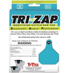 1625003 100 Count Per Box Insecticide Fly Cattle Ear Tags Ranch Pack…