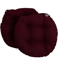 Blazing Needles 16 in. Spun Polyester Solid Outdoor Round Tufted Chair Cushions