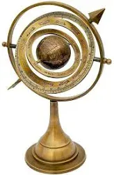 Arch Instrument 11" Antique Brass Armillary Sphere with Sundial Arrow Nautical Maritime Astrolabe Engraved Globe