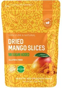 Dried Mango No Sugar Added, 16 oz. Dried Mangoes, Unsweetened Dried Mango Slices, Mango Dried No Sugar, All-Natural Dried Mangos, Dried Unsweetened