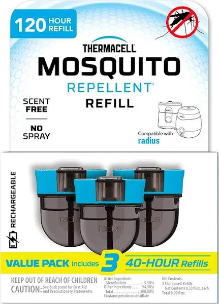 Thermacell Mosquito Repellent Refills Advanced Formula Rechargeable 120Hr