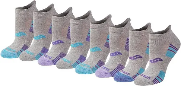 Saucony Women's RunDry Performance Heel Tab Athletic Socks, Available in S-L (8, 16, 24 Pairs)