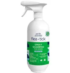 Pet Life Unlimited Flea + Tick Spray-on Shampoo for Dogs, 16oz