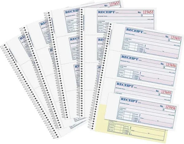 Adams Spiral 2-Part Money/Rent Receipt Book