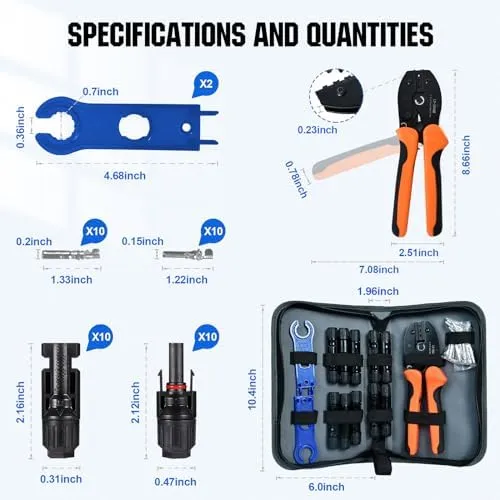 adamsbargainshop Solar Crimper Tool Kit