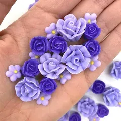 60 Violet Icing Flowers