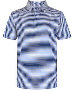 IZOD Boys' Performance Golf Grid Short Sleeve Stretch Collared Polo Shirt