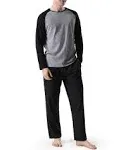 DAVID ARCHY Mens Pajamas Set - Soft Pj Sets for Men Long Sleeve Pajamas Men Cotton Mens Pjs Sets Loungewear with Pockets